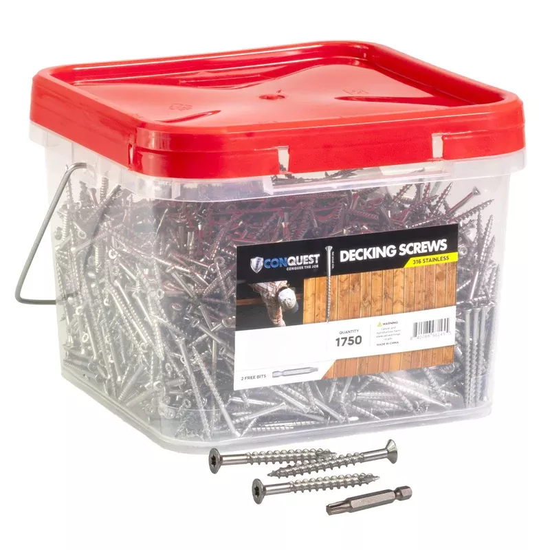 #10 x 3″ Conquest T25 Bugle Head Deck Screws – 316 Stainless Steel Pkg. 1750