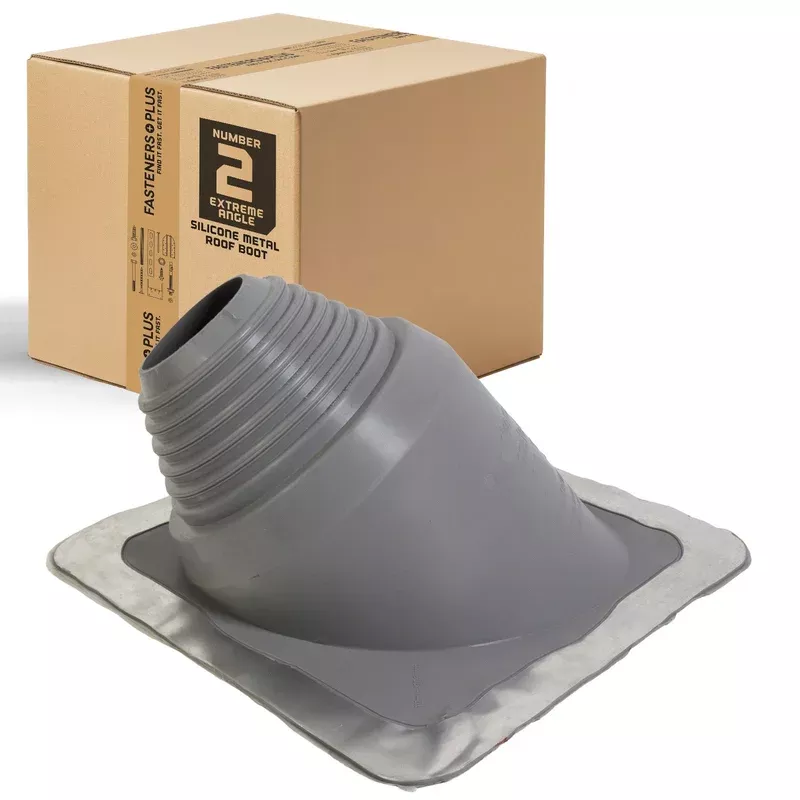 #2 Roofjack Extreme Angle Silicone Pipe Flashing Boot for Metal Roof Gray