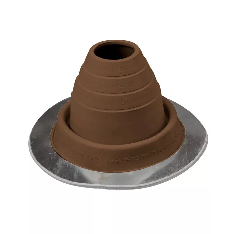 #2 Roofjack Round EPDM Pipe Flashing Boot for Metal Roof Brown