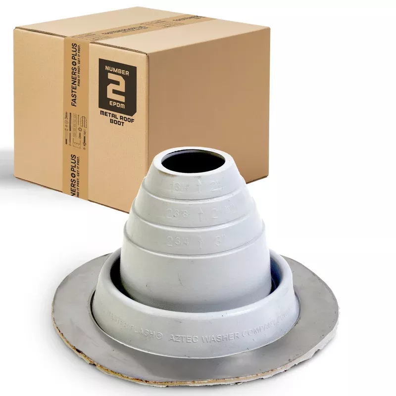 #2 Roofjack Round EPDM Pipe Flashing Boot for Metal Roof White
