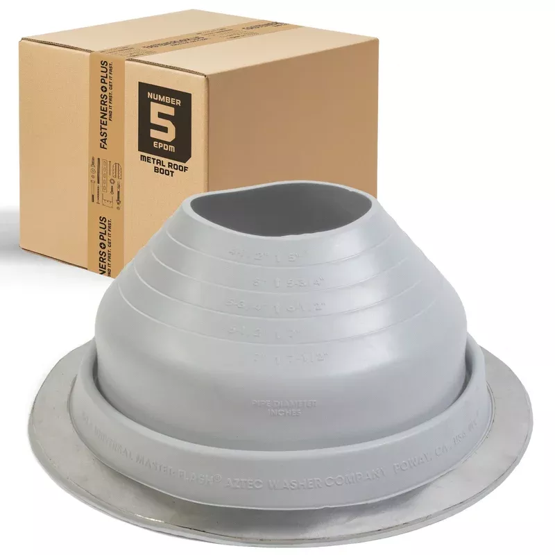 #5 Roofjack Round EPDM Pipe Flashing Boot for Metal Roof Gray