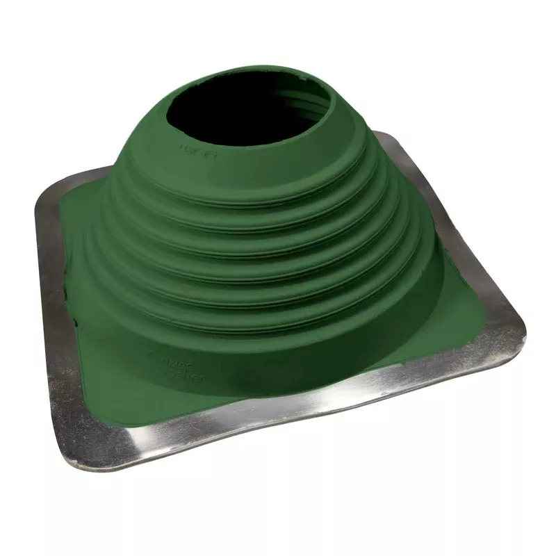 #6 Roofjack Square EPDM Pipe Flashing Boot for Metal Roof Dark Green