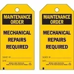 Brady 86532 Rectangular Inventory Tag, 5-3/4 in H x 3 in W, Black on Yellow, 3/8 in Hole, B-851 Polyester