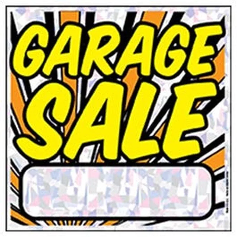“Garage Sale” Sign Silver Polyethylene 12 x 12-In.