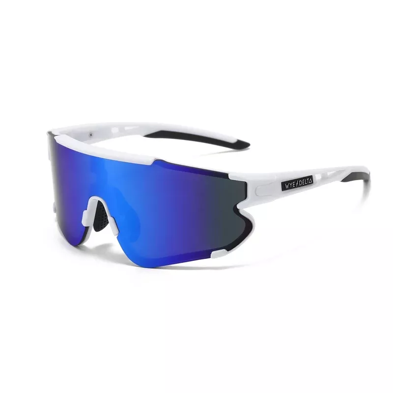 Wye Delta HiViz Eyewear White Deep Blue Mirror Safety Goggles