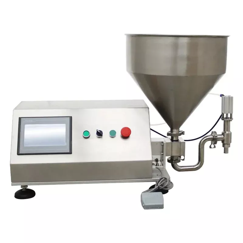 Zero Drama Heavy Duty Semi Automatic Gear Pump Paste Filling Machine With Smart Touch Control For Spot On Precision 110V Handling Syrup Sauces Lotion And Pharma Cans 5 To 50000 Ml