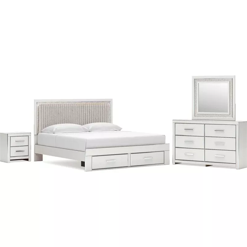 Zuraleus 6 Piece King Storage Bedroom – White